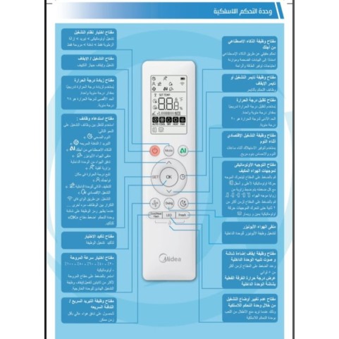 تكييف ميديا 2.25ح بارد بلازما ديجيتال انفرتر AI ايكو ماستر